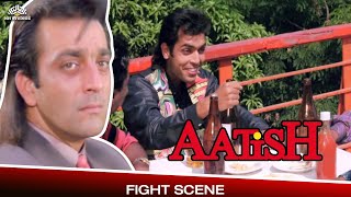 Sanjay Dutts Fight In Restaurant  Fight Scene  Aat