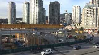 preview picture of video 'Evergreen Line Lincoln Station Under Construction 4K Video Coquitlam January 20 2015'