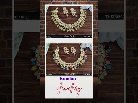 Kundan Jewelry High Gold Polish Fancy Design Party Wear Kundan Necklace Set