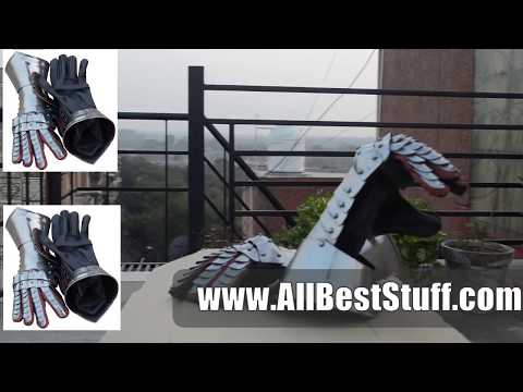 Watch YouTube Video for Medieval Articulated Gauntlets with Leather Gloves