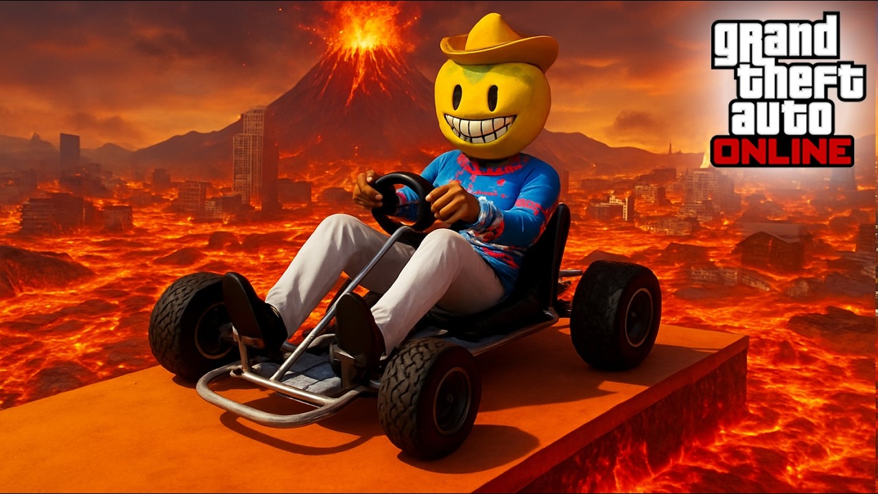 Jugué un PARKOUR en COCHE pero la LAVA cada MINUTO SUBE MAS!! - GTA 5 Online