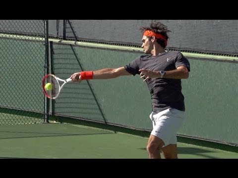 Roger Federer Forehand in Super Slow Motion - Indian Wells 2013