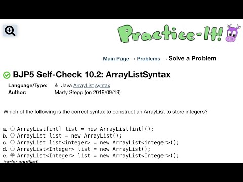 Java Practice It Self Check 10 2 Arraylistsyntax Array List Syntax Arraylist