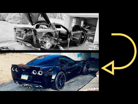 Rebuilding a Salvage C6 Corvette in Under 5 MINS (Wide Body)