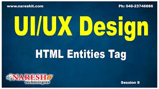 Session- 9 | HTML Entities Tag | UI/UX Tutorials | UI Technologies Training
