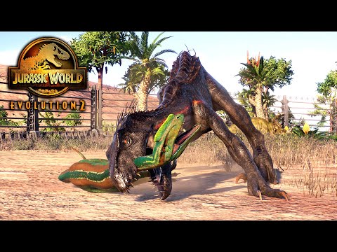 INDORAPTOR vs PROCERATOSAURUS and SINOCERATOPS - Jurassic World Evolution 2