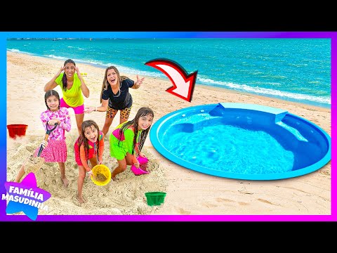 CONSTRUIMOS A MAIOR PISCINA NA PRAIA ★ FAMÍLIA MASUDINHA ★