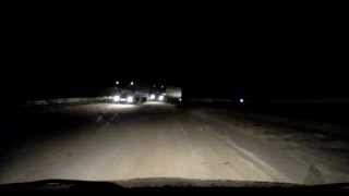 preview picture of video 'Truck is overtaking another truck into oncoming traffic, near miss'