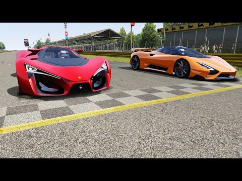 Ferrari F80 Concept vs SSC Tuatara at Monza Full Course