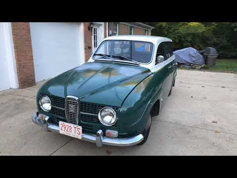 1968 Saab 95 V4 startup and tour