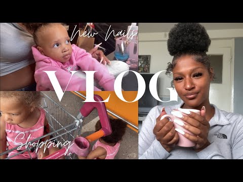 GET MY NAILS DONE WITH ME! + Food shopping & Hauls | VLOG