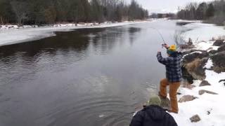 Open water steelhead on ice fishing rod