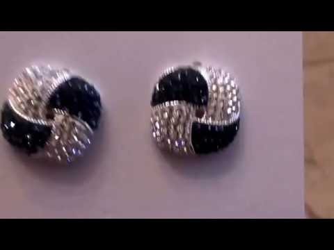 Silver Luxuries Crystal & Marcasite Swirl Stud Earrings