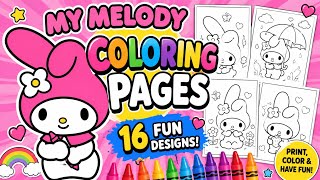 My Melody Coloring Pages 🌸 | Cute & Fun Coloring Sheets for Kids!