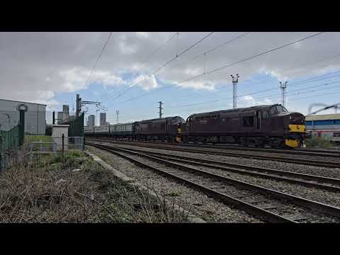 Class 37 37676 & 37668 0700 Eastleigh - Shrewsbury at Canton 29/03/25