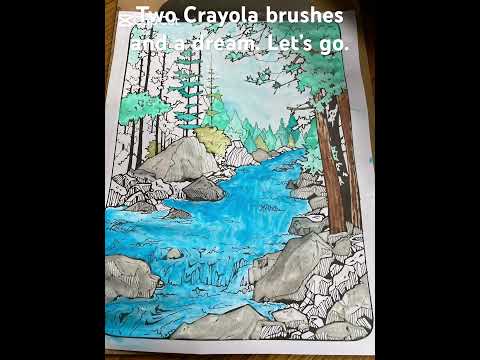 Two Crayola brushes and a dream. Let’s go. #CrayolaArt #FieraPaints #WatercolorArtist