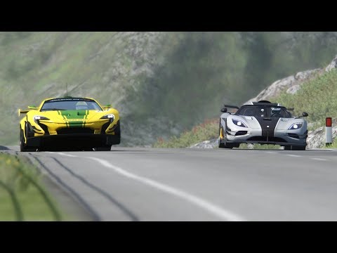 Koenigsegg One 1 vs McLaren P1 GTR at Higlands