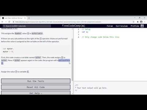 04 - Learn Basic JavaScript - Storing Values with the Assignment Operator