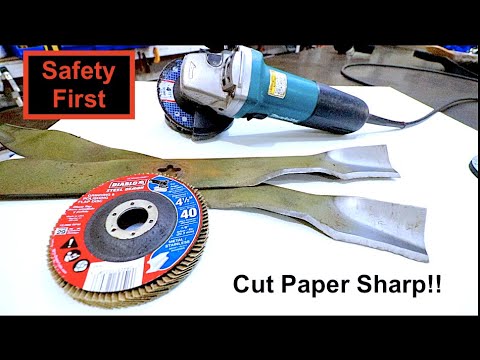 How to sharpen Lawn Mower Blades | 4.5" Angle Grinder