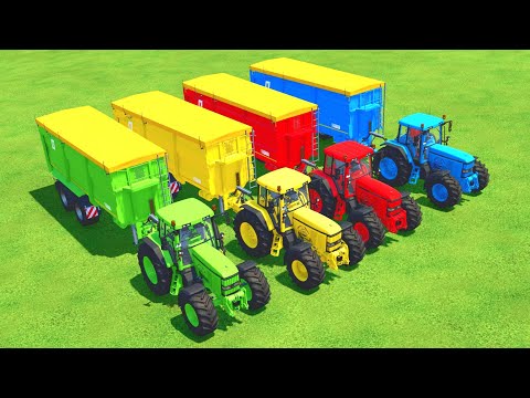 HARVESTING AND LOAD POPPY WITH COLORS TRACTORS - Farming Simulator 22