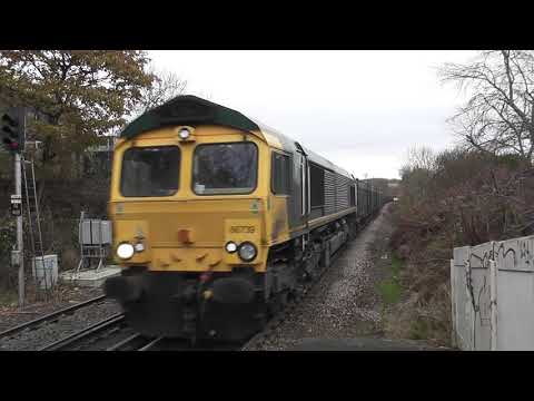 (HD) Ex Freightliner, GBRf 66739 THRASHES through High Brooms working 4O20