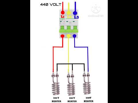 Three Phase 440 volt Supply Heater Element star connection | Heater connection|#shorts #electricity