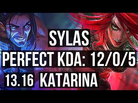 SYLAS vs KATARINA (MID) | 12/0/5, Legendary, 6 solo kills, 500+ games | EUW Master | 13.16