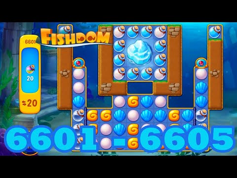 Fishdom Level 6601 - 6605 HD Walkthrough | 3 match puzzle | gameplay | android | 6602 | 6603 | 6604