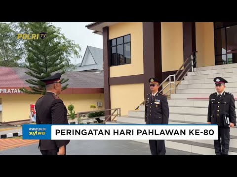 POLRES SANGGAU MENGGELAR UPACARA PENUH KHIDMAT SAAT MEMPERINGATI HARI PAHLAWAN KE-80