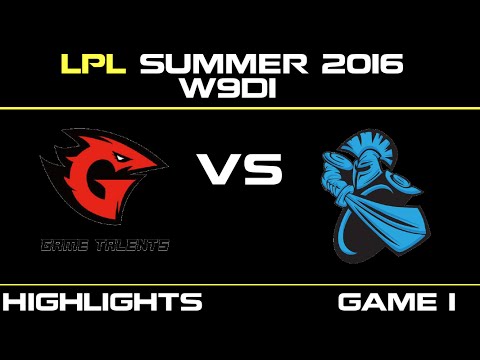 GT vs NB Game 1 Highlights Tencent LPL Summer 2016 W9D1 Game Talents vs NewBee   NB vs GT   LPL LOL