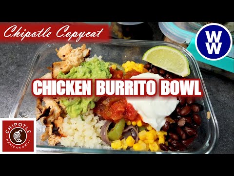 Copycat Chipotle Chicken Burrito Bowls🌯WW Meal Prep - Weight Watchers /With Points Calories & Macros