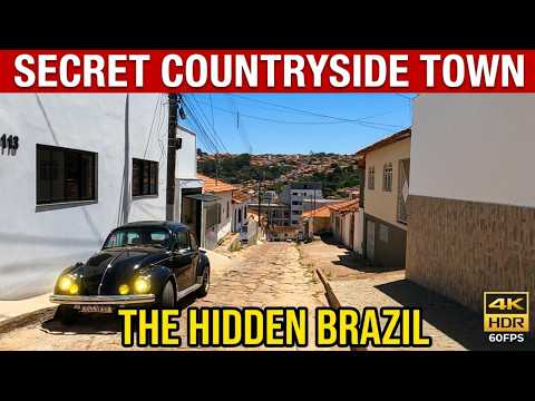 【4K HDR】The HIDDEN BRAZIL 🇧🇷 Walking Tour in a Secret Countryside Town