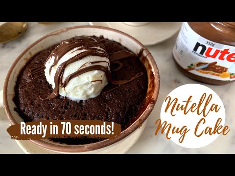 EPIC Eggless Nutella Mug Cake | Fluffy simple 70 second mug cake recipe | BEST microwave cake recipe