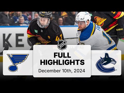 NHL Highlights | Blues vs. Canucks | December 10, 2024