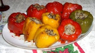 Перцы фаршированные мясом и рисом