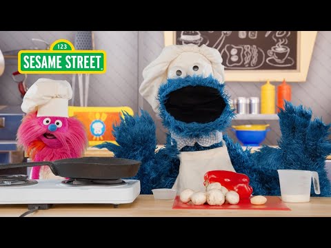 Sesame Street: How to Make Mushroom & Red Pepper Egg Cups | Cookie Monster's Foodie Truck