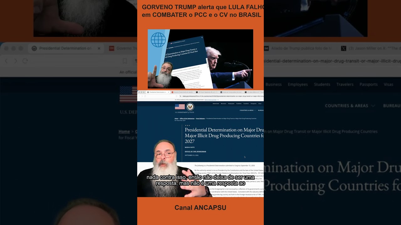 GORVENO TRUMP alerta que LULA FALHOU em COMBATER o PCC e o CV no BRASIL