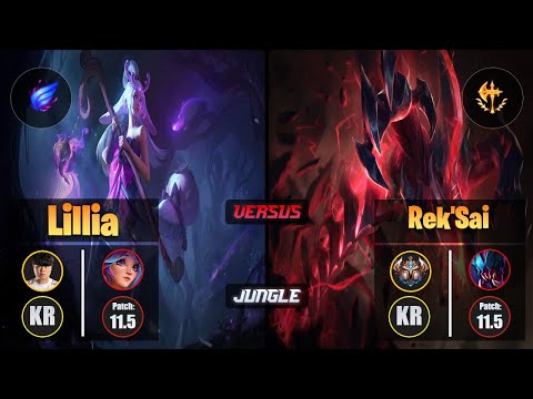 Clid LILLIA (Jungle) [Phase Rush] VS REK'SAI - Challenger KR Patch 11.5