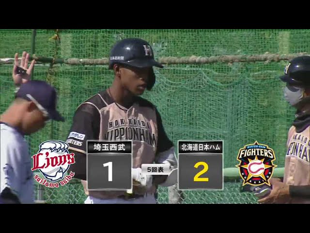 【ファーム】ファイターズ・万波 バースデーを自ら祝う勝ち越しタイムリーヒット‼ 2021/4/7 L-F(ファーム)