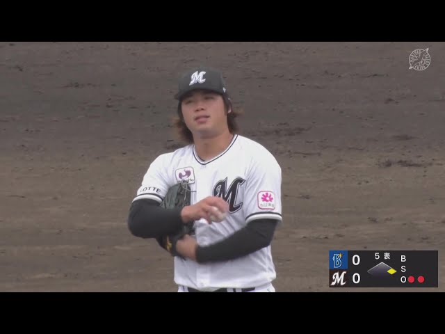 【ファーム】マリーンズ・森遼大朗 4回2/3を69球4奪三振無失点の好投でマウンドを託す!! 2025年8月9日 千葉ロッテマリーンズ 対 横浜DeNAベイスターズ
