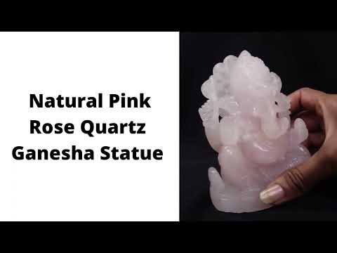 Natural Rose Quartz Ganesha Statue For Worship And Gifts