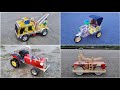 4 Awesome DIY Toys Matchbox Craft Crane Truck Cycle Rickshaw Tractor Mi Crazy Maker