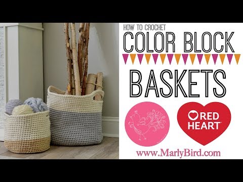 How to Crochet Hygge Color Block Baskets