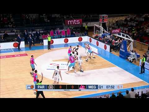 Luka Cerovina makes a tough 3-point shot! (Partizan NIS - Mega Bemax, 26.1.2019)