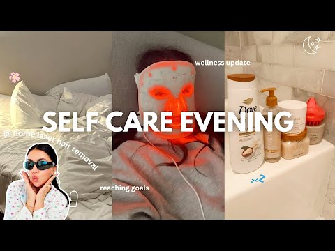 SELF CARE ROUTINE 🛁🌸 IPL laser, led mask, reaching goals & more!