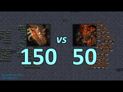 150 Zerglings vs 50 Hydralisks - Same Mineral Cost - StarCraft Retro Battles