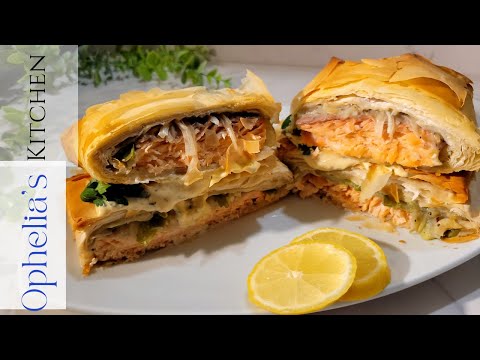 Salmon Phyllo Wraps with Green Beans & Potatoes | Dairy Free Lunch or Dinner Wraps with Salmon