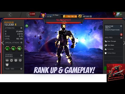 5-Star Sunspot Max Rank Up and GamePlay - ROL & ACT-6 - Marvel Contest of Champions