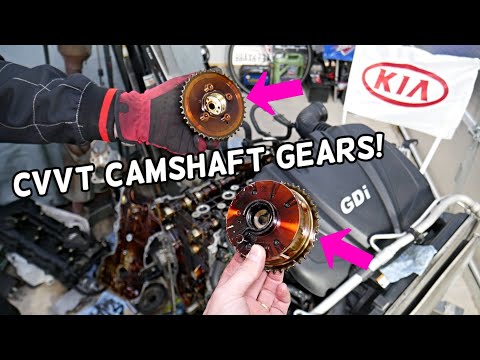 CVVT CAMSHAFT GEAR SPROCKET REPLACEMENT REMOVAL KIA SORENTO, KIA SPORTAGE