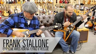 Video thumbnail for Frank Stallone and Mark Agnesi playing Joe Bonamassa"s Epiphone Amos Korina Flying V by Normans Rare Guitars